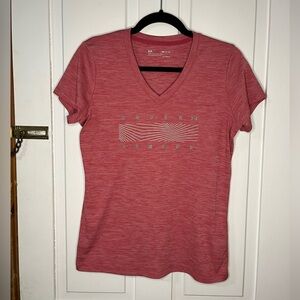 Under armor red v neck heat gear size small